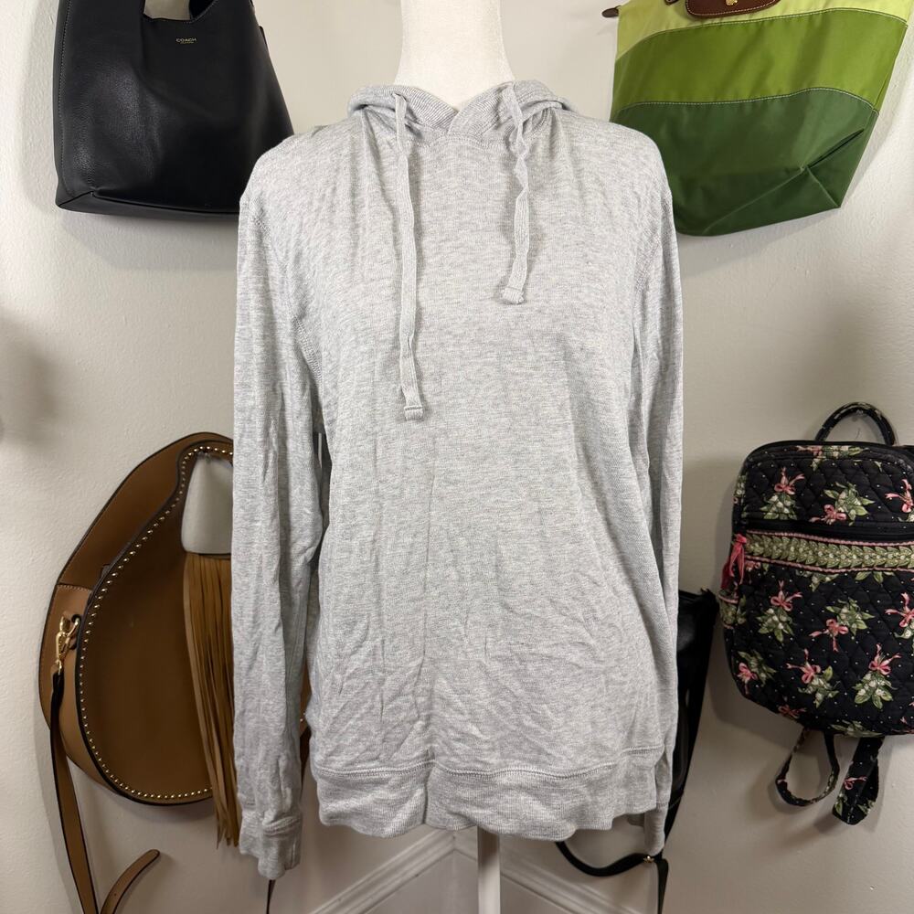 Faherty Sunwashed Slub Organic Cotton Hoodie Heather Gray Grey S